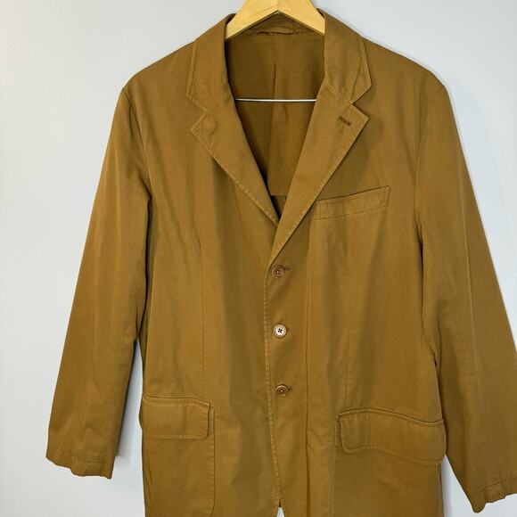 Aspesi Tan Slim-Fit Unstructured Cotton Blazer Jacket Men's XL Preppy - Picture 3 of 12